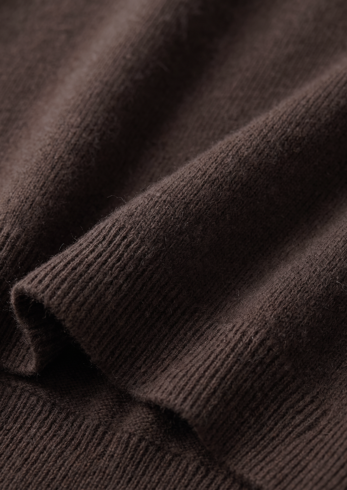 Premium Cashmere Classic Crew Neck T-Shirt - Dark Brown by SATRI & CO. – product view 5