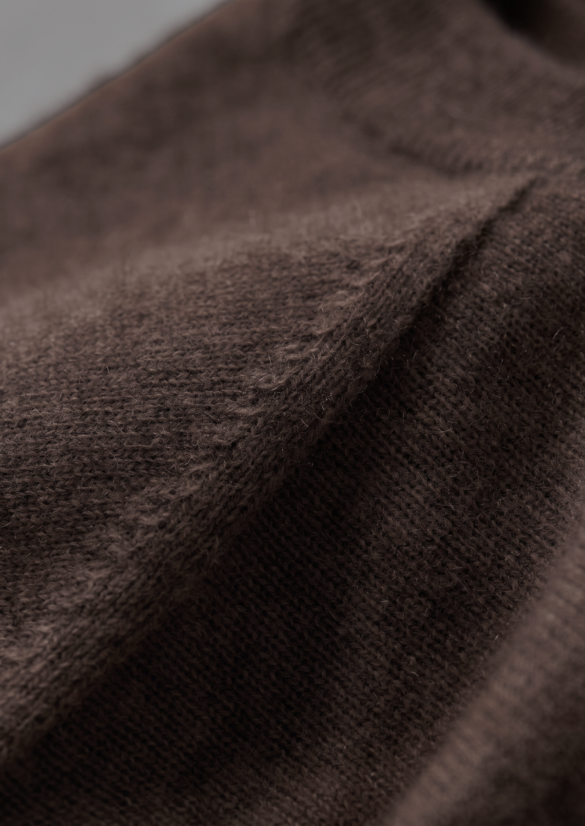 Premium Cashmere Classic Crew Neck T-Shirt - Dark Brown by SATRI & CO. – product view 4