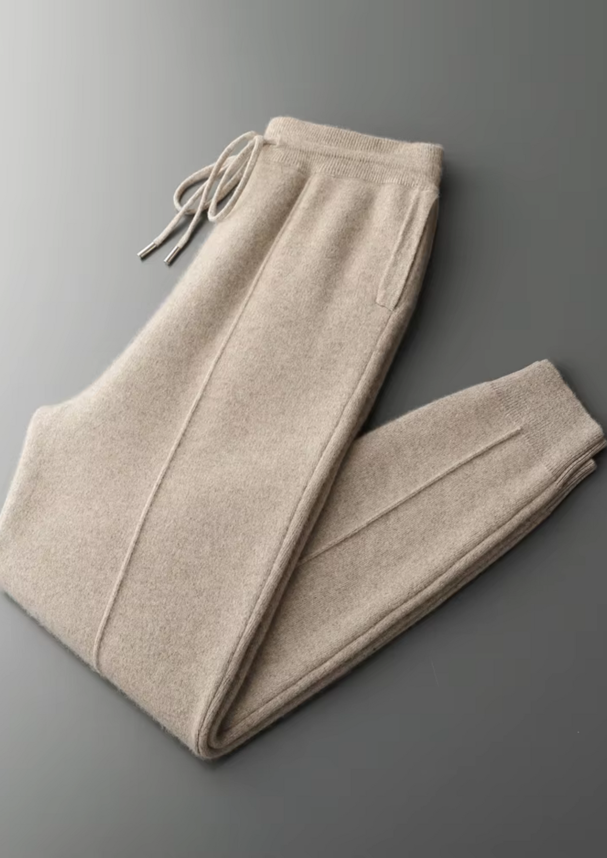 Pure Extra-Fine Merino Wool Dark Grey Leisure Joggers by SATRI & CO. – product view 4