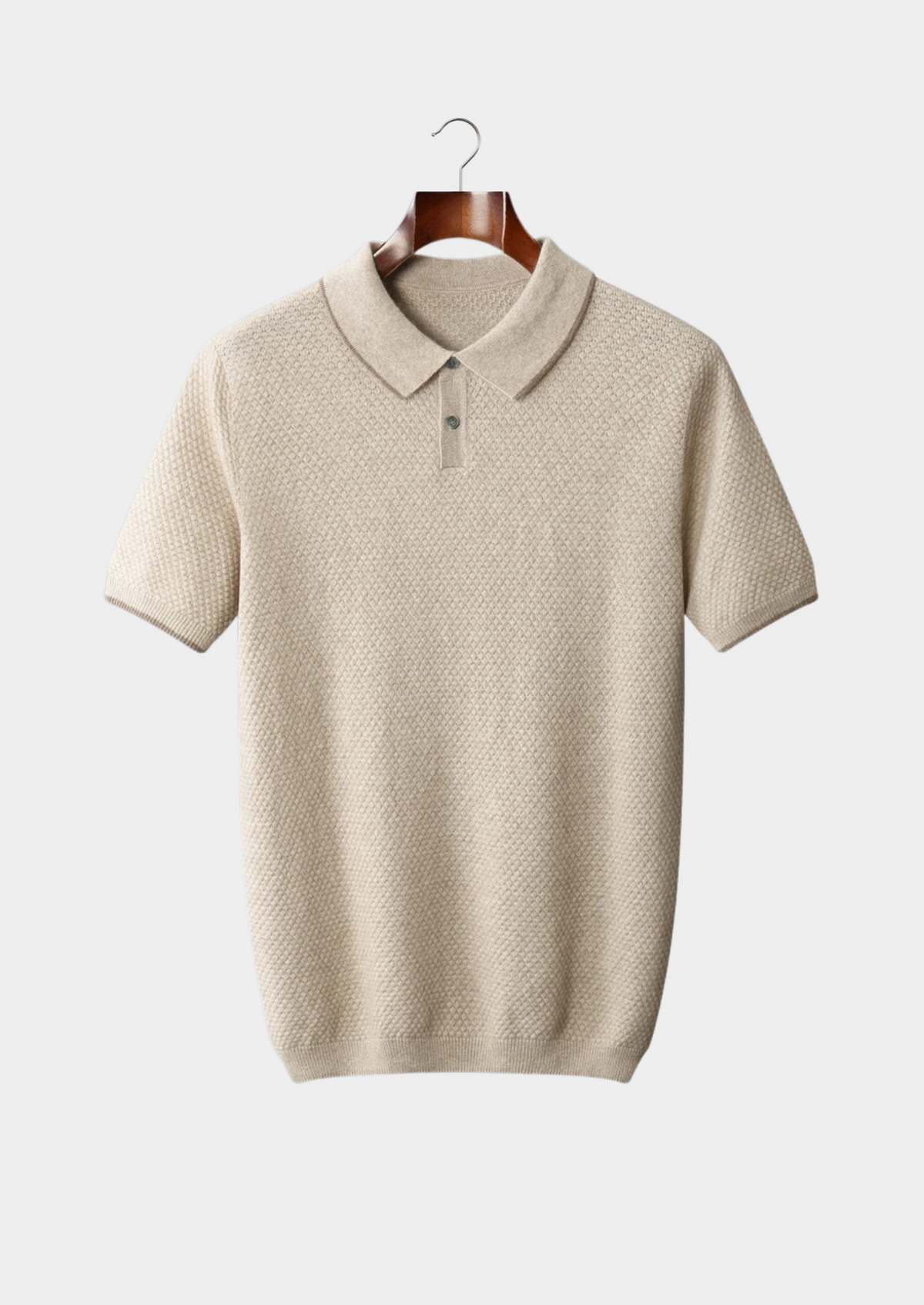 Premium Cashmere Ivory Two-Tone Polo by SATRI & CO. – product view 1