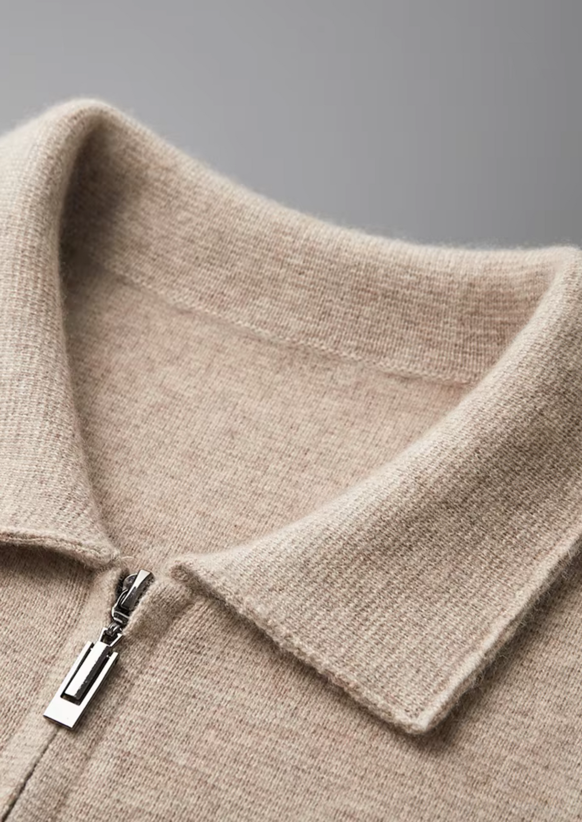 Pure Extra-Fine Merino Wool Zip Polo Cardigan by SATRI & CO. – product view 4