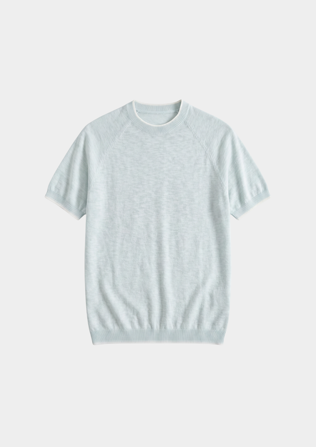 Capri Ice Blue Linen Contrast T-Shirt by SATRI & CO. – product view 4