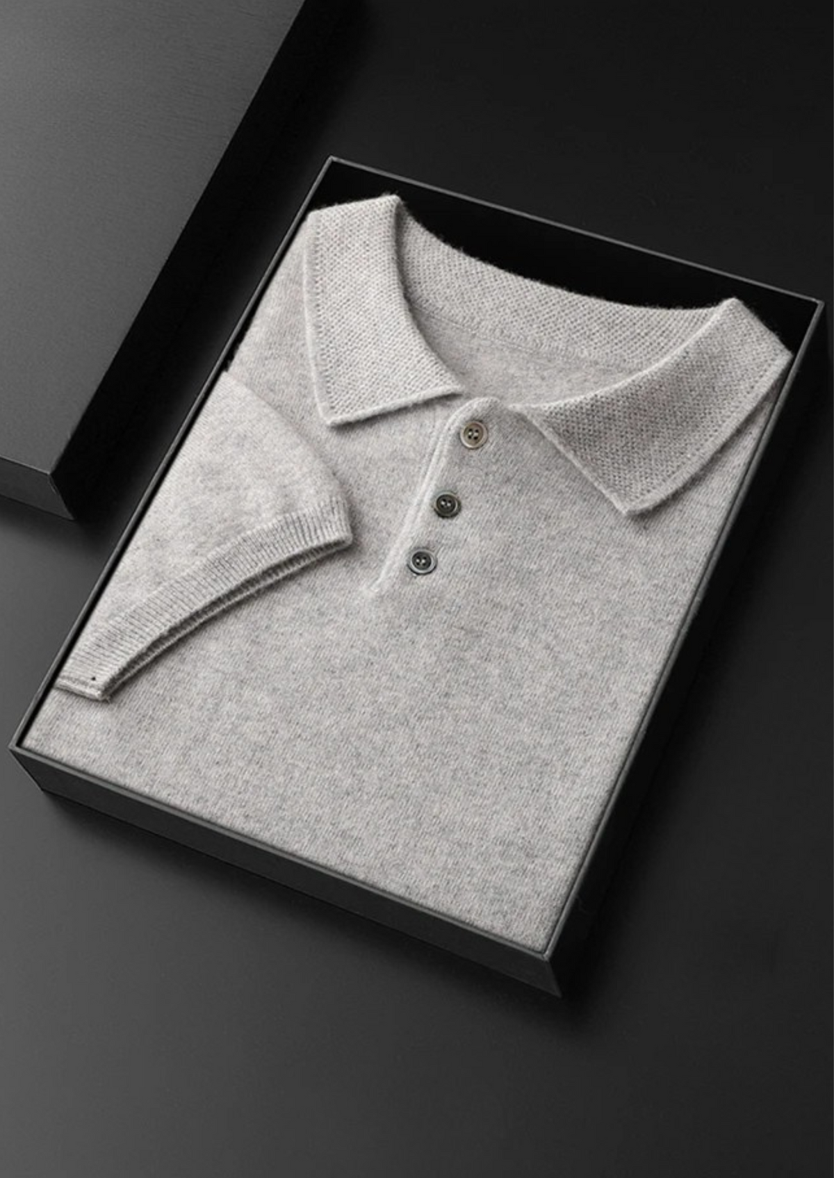 Premium Cashmere Classic Polo Shirt by SATRI & CO. – product view 8