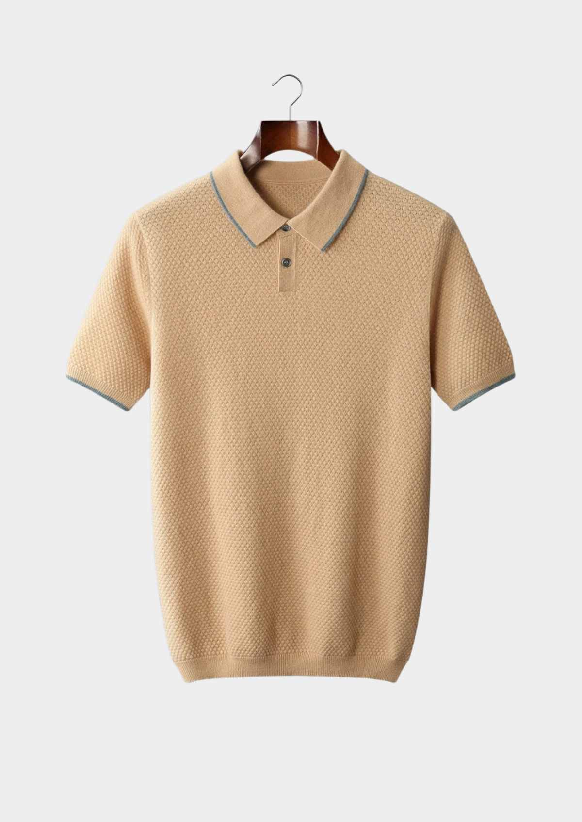 Premium Cashmere Mustard Two-Tone Polo by SATRI & CO. – product view 1
