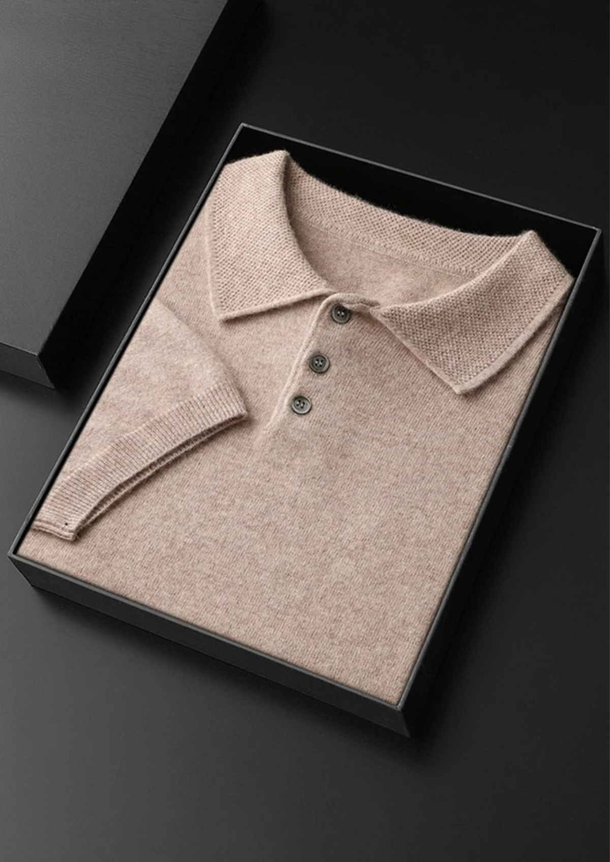 Premium Cashmere Classic Polo Shirt by SATRI & CO. – product view 11