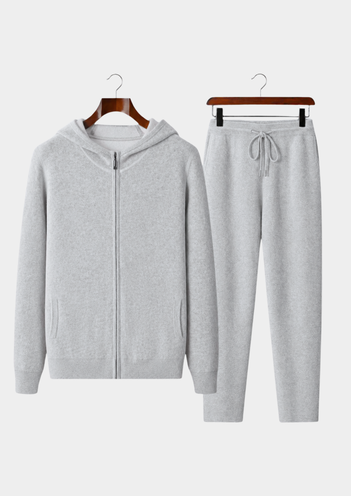 Premium Cashmere Light Grey Milano Leisure Set by SATRI & CO. – product view 1