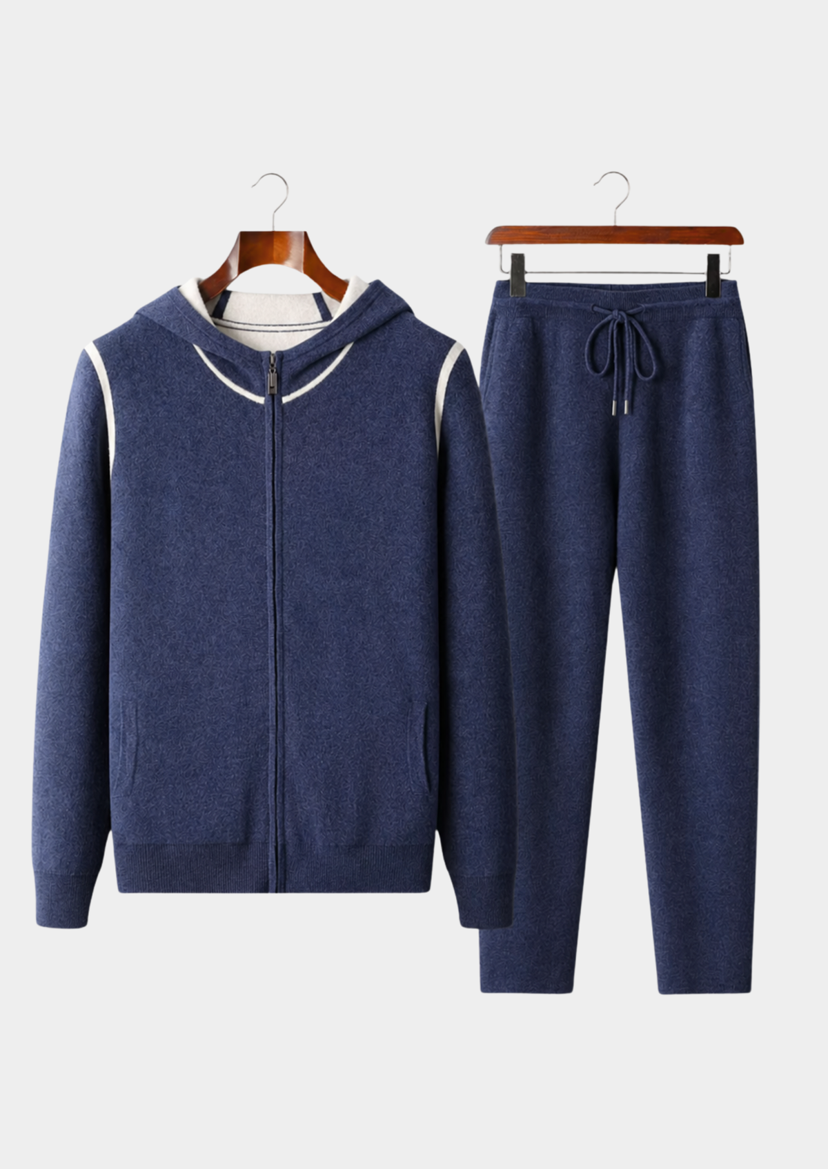 Premium Cashmere Navy Blue Milano Leisure Set by SATRI & CO. – product view 1