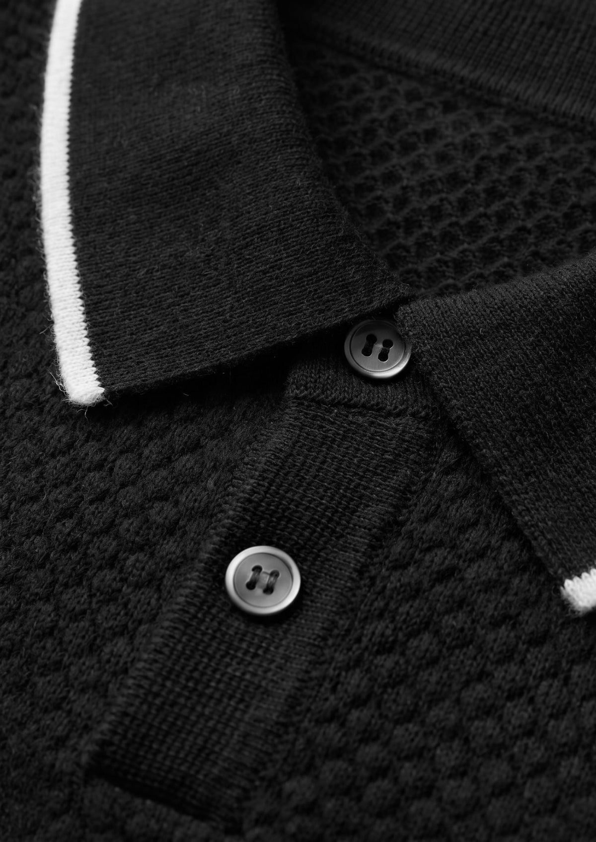Premium Cashmere Black Two-Tone Polo by SATRI & CO. – product view 5