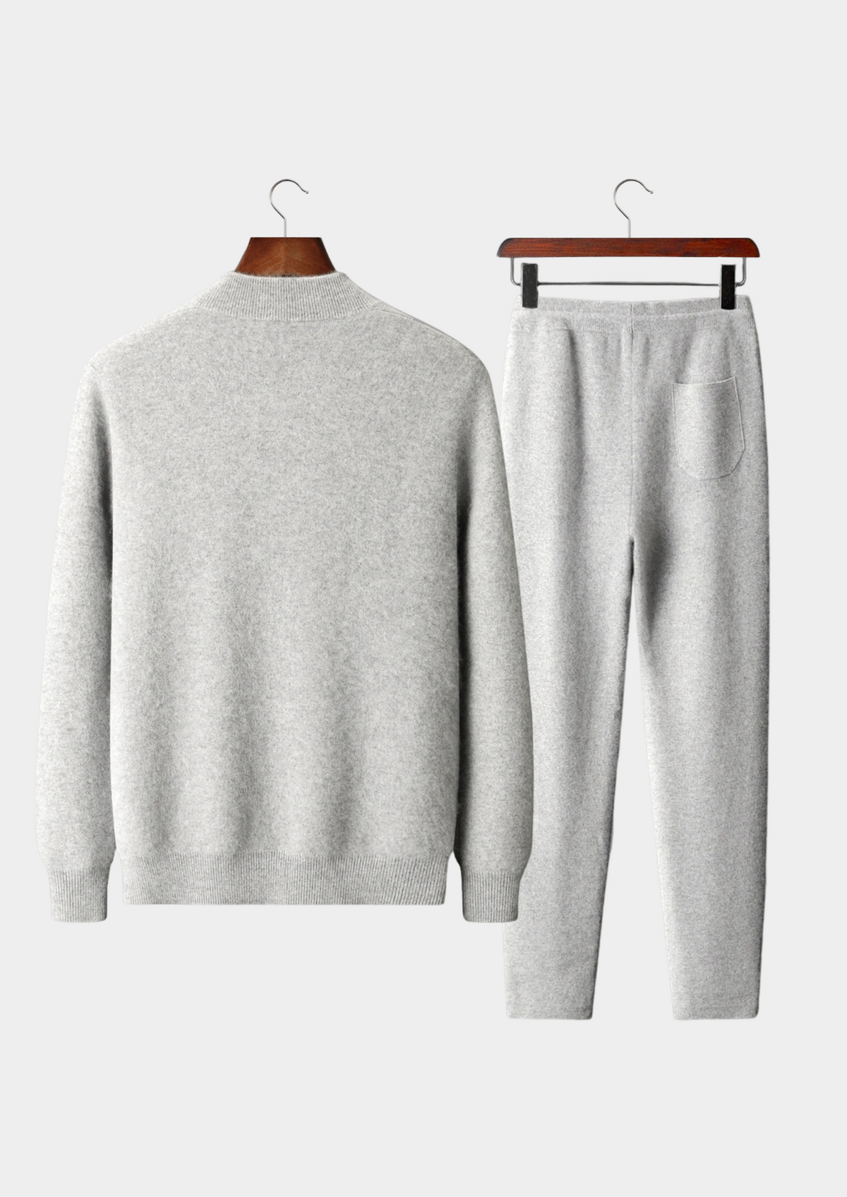 Premium Cashmere Light Grey Denis Leisure Set by SATRI & CO. – product view 2