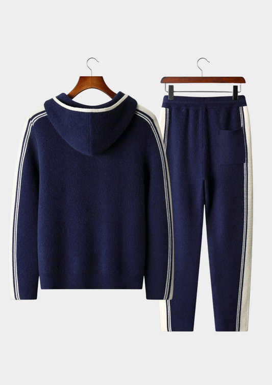 Pure Extra-Fine Merino Wool Navy Blue Damien Set by SATRI & CO. – product view 2