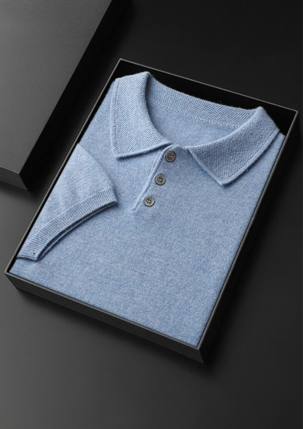 Premium Cashmere Classic Polo Shirt by SATRI & CO. – product view 3