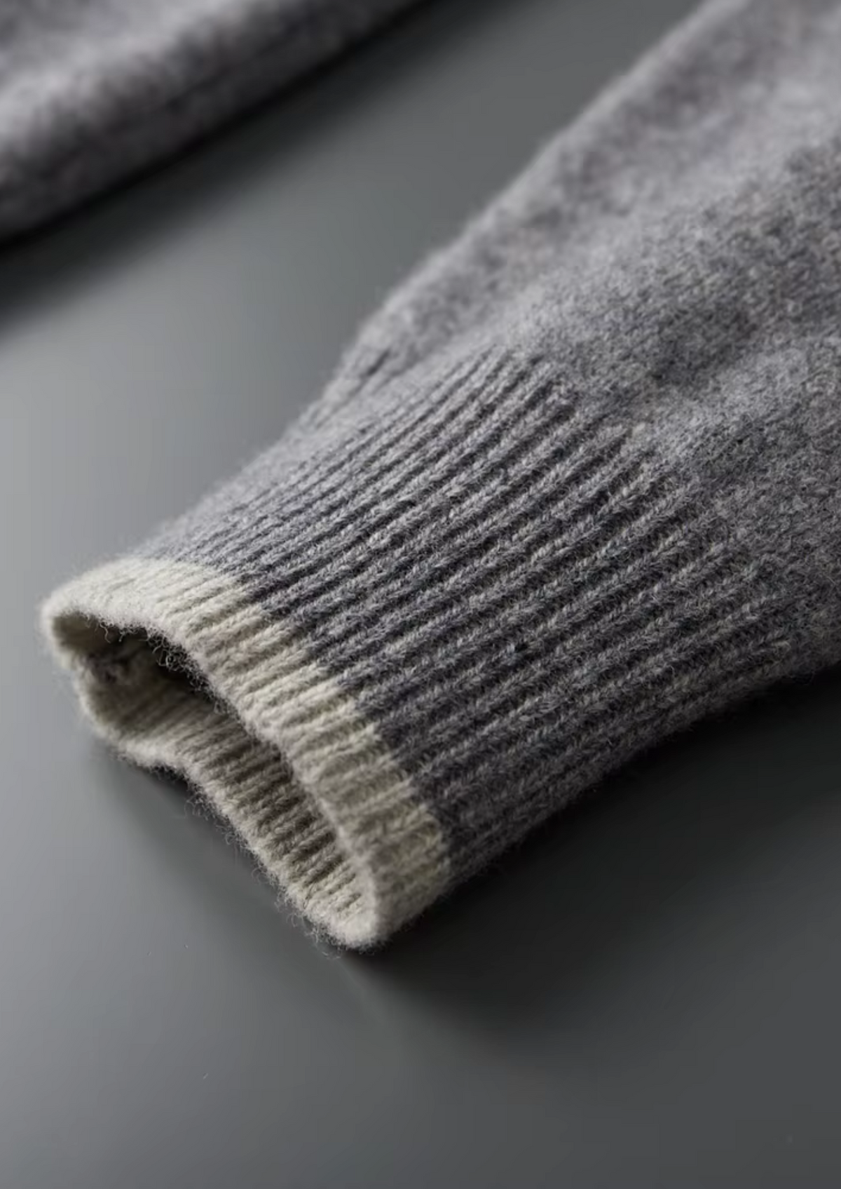 Pure Extra-Fine Merino Wool Two-Tone Zip Cardigan by SATRI & CO. – product view 10