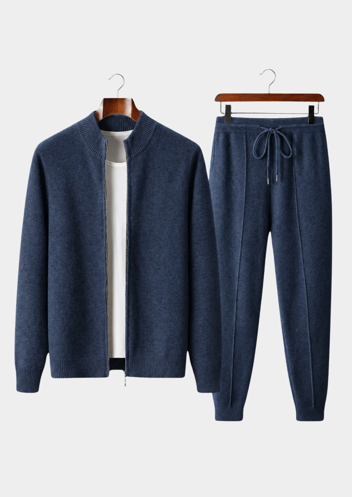 Pure Extra-Fine Merino Wool Navy Blue Luzzo Set by SATRI & CO. – product view 1