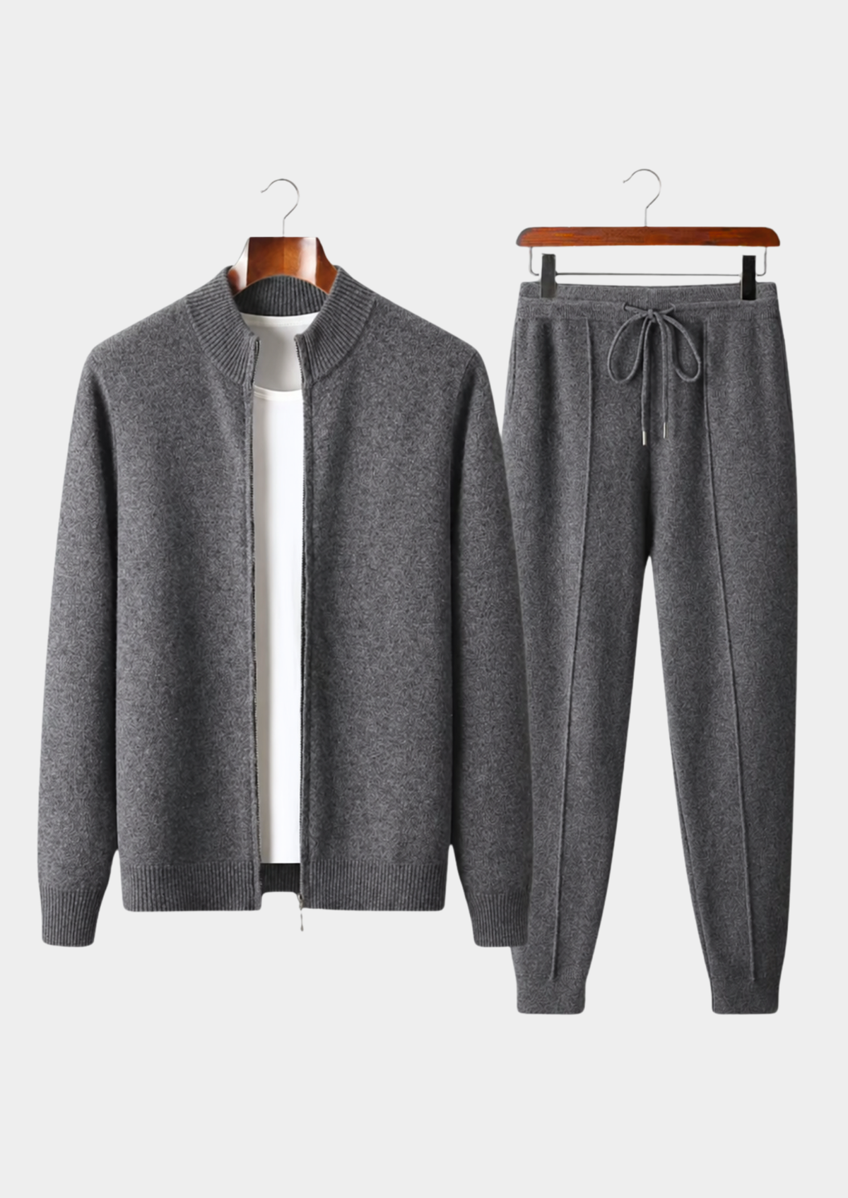 Pure Extra-Fine Merino Wool Dark Grey Luzzo Set by SATRI & CO. – product view 1