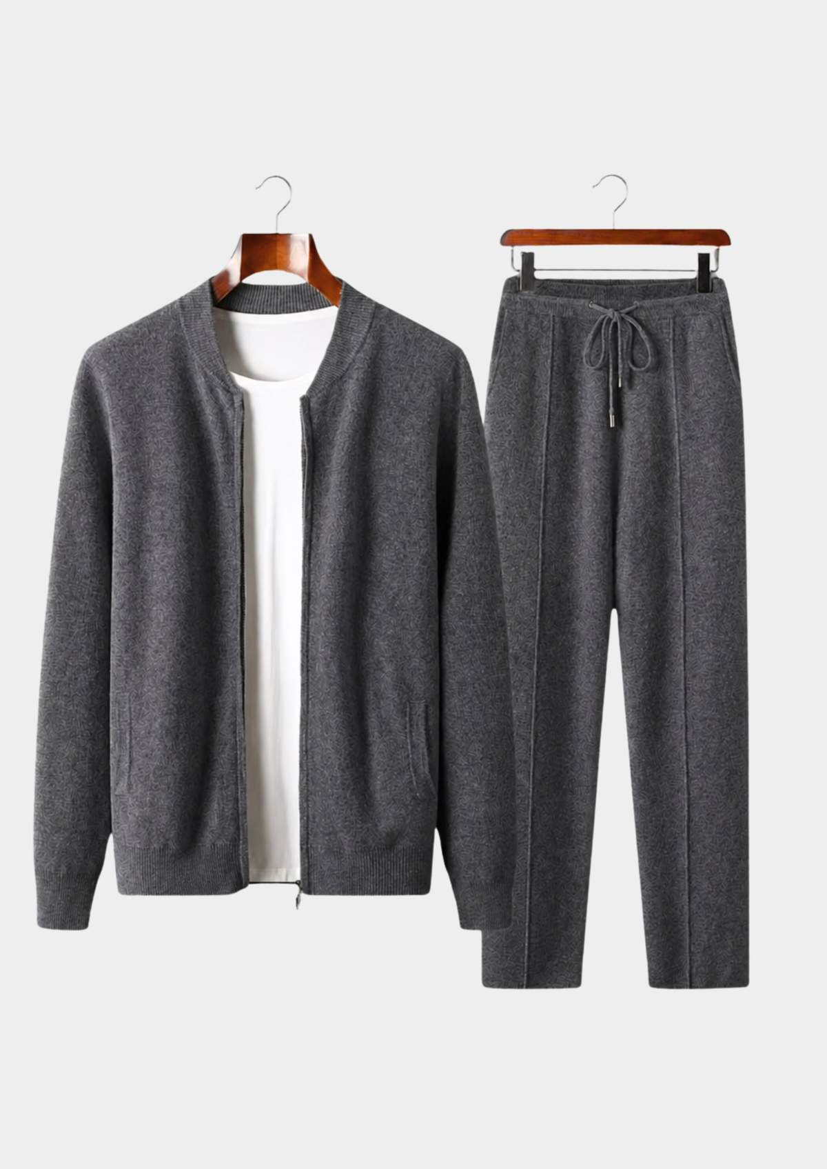 Pure Extra-Fine Merino Wool Dark Grey Falconi Set by SATRI & CO. – product view 1
