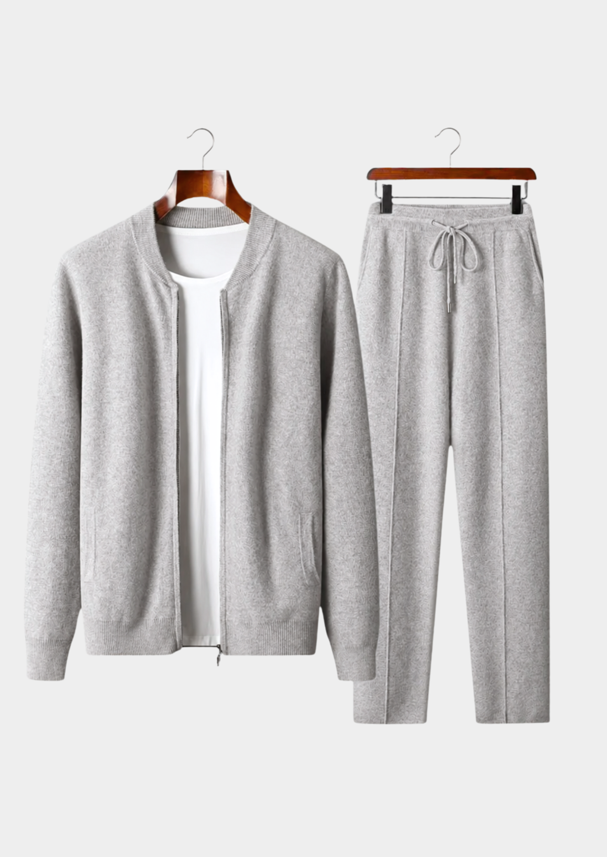 Pure Extra-Fine Merino Wool Light Grey Falconi Set by SATRI & CO. – product view 1