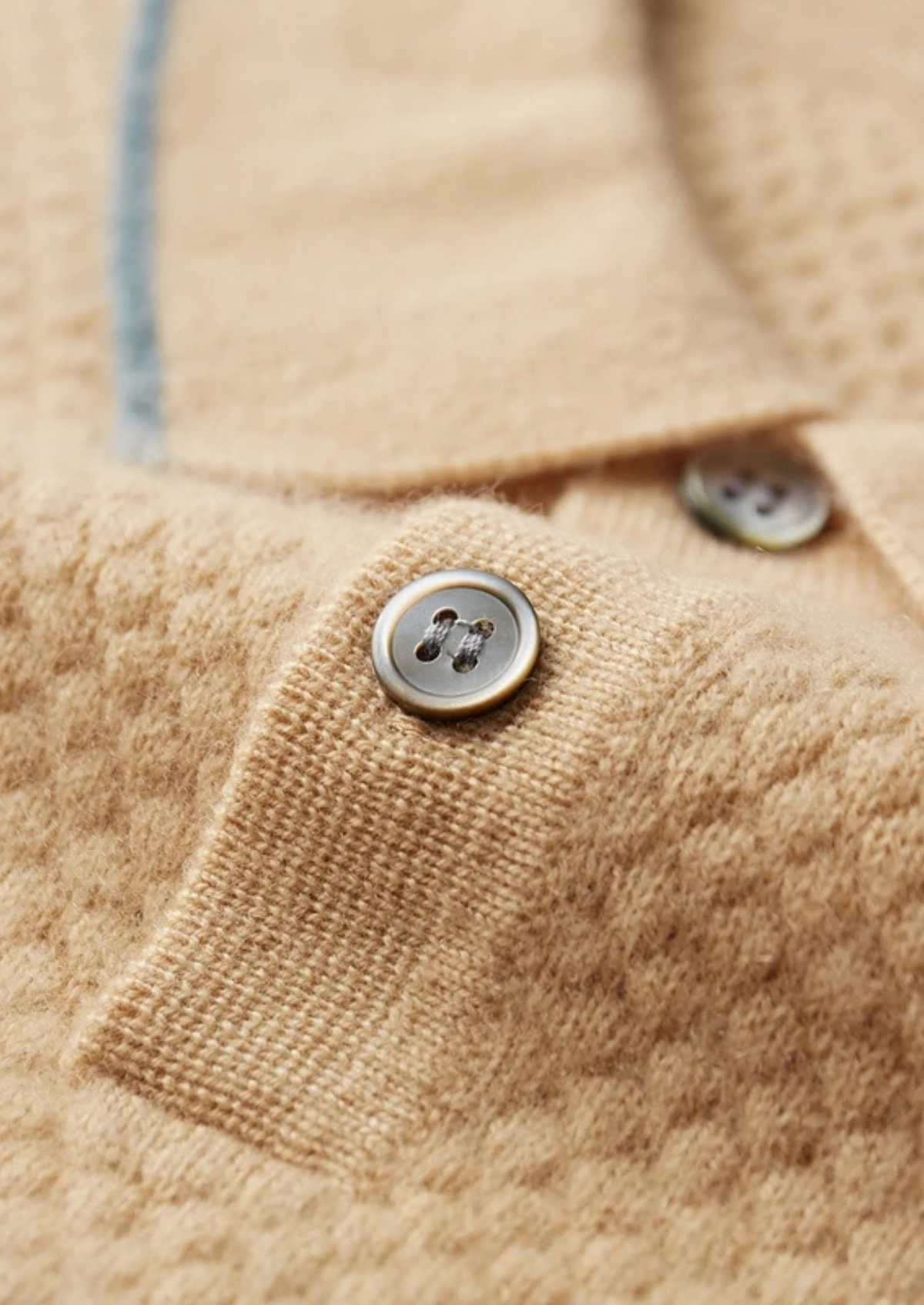 Premium Cashmere Mustard Two-Tone Polo by SATRI & CO. – product view 3