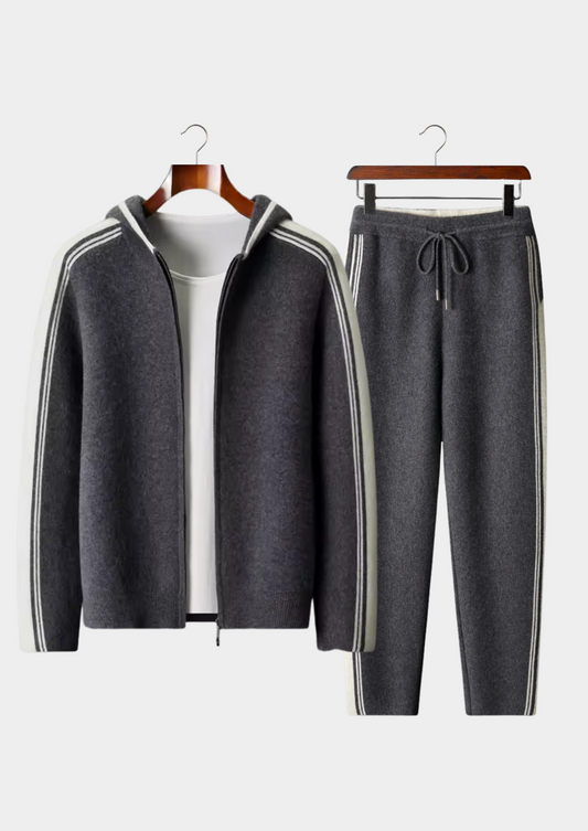 Pure Extra-Fine Merino Wool Dark Grey Damien Set by SATRI & CO. – product view 1