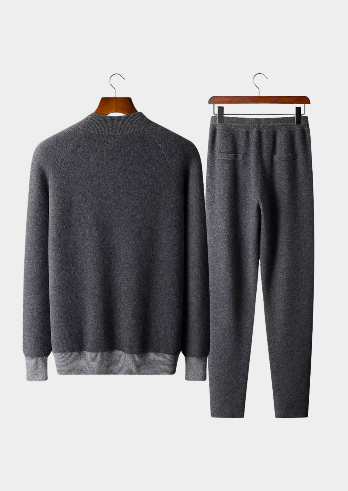 Premium Cashmere Dark Grey Torino Leisure Set by SATRI & CO. – product view 2