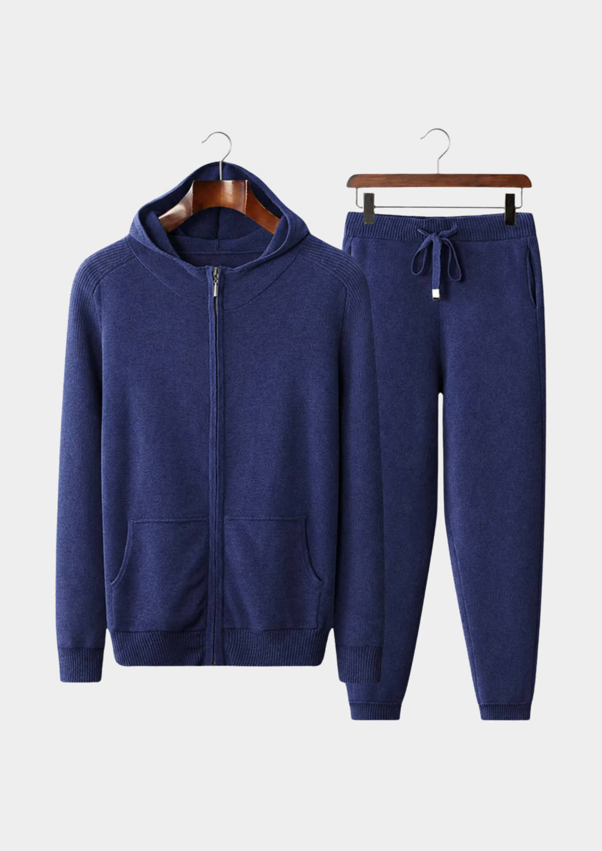 Premium Cashmere Navy Blue Kilian Leisure Set by SATRI & CO. – product view 1