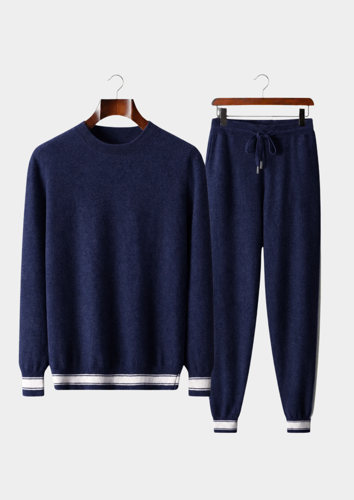 Premium Cashmere Navy Blue Vienna Leisure Set by SATRI & CO. – product view 1