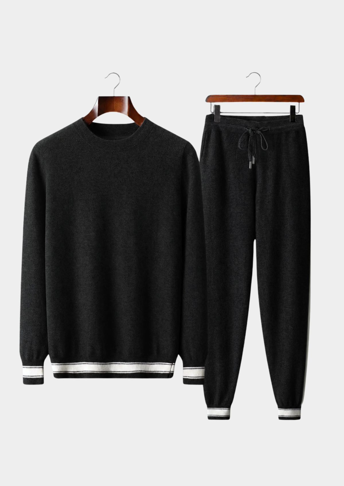 Premium Cashmere Black Vienna Leisure Set by SATRI & CO. – product view 1