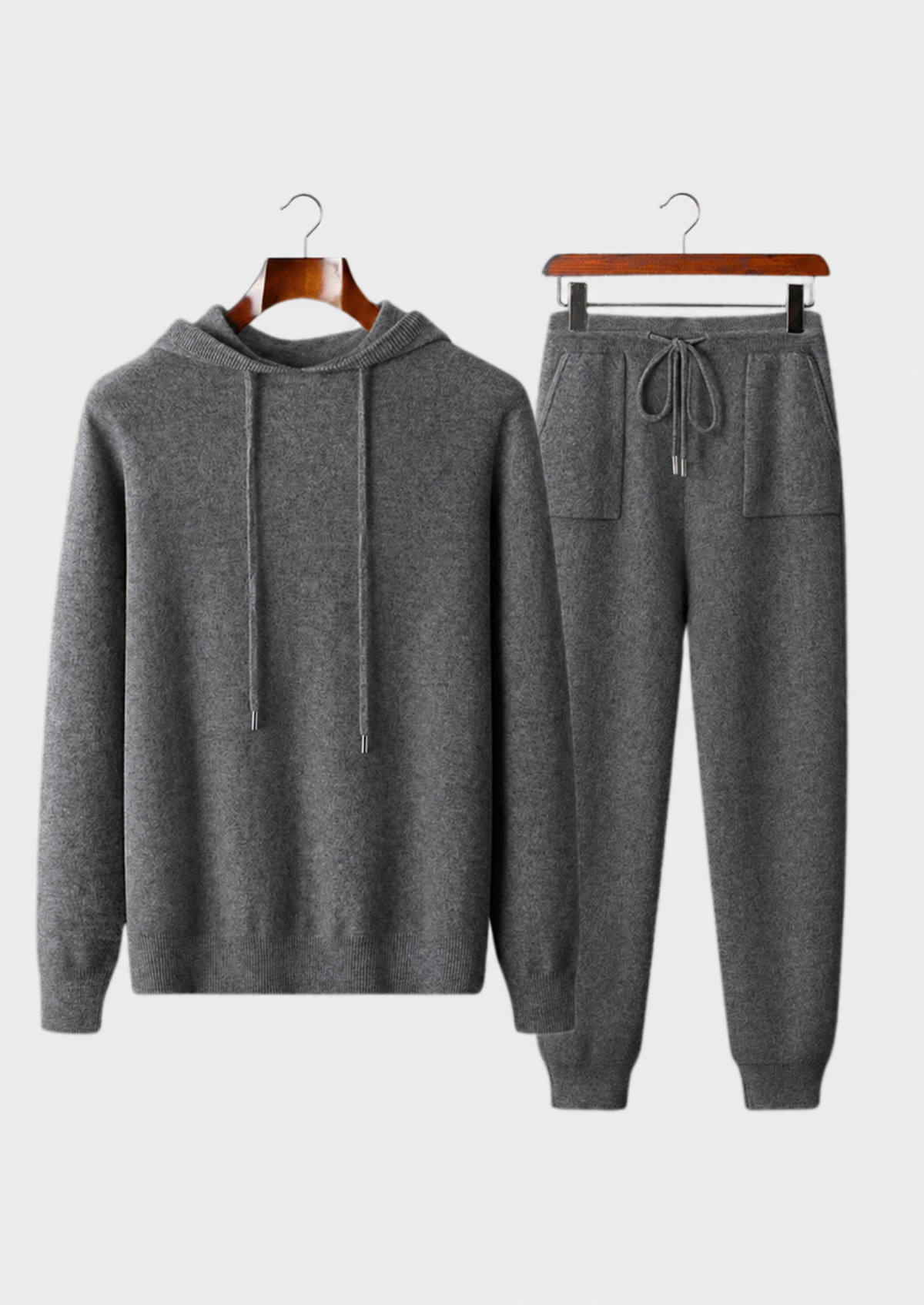 Premium Cashmere Dark Grey Alain Leisure Set by SATRI & CO. – product view 1