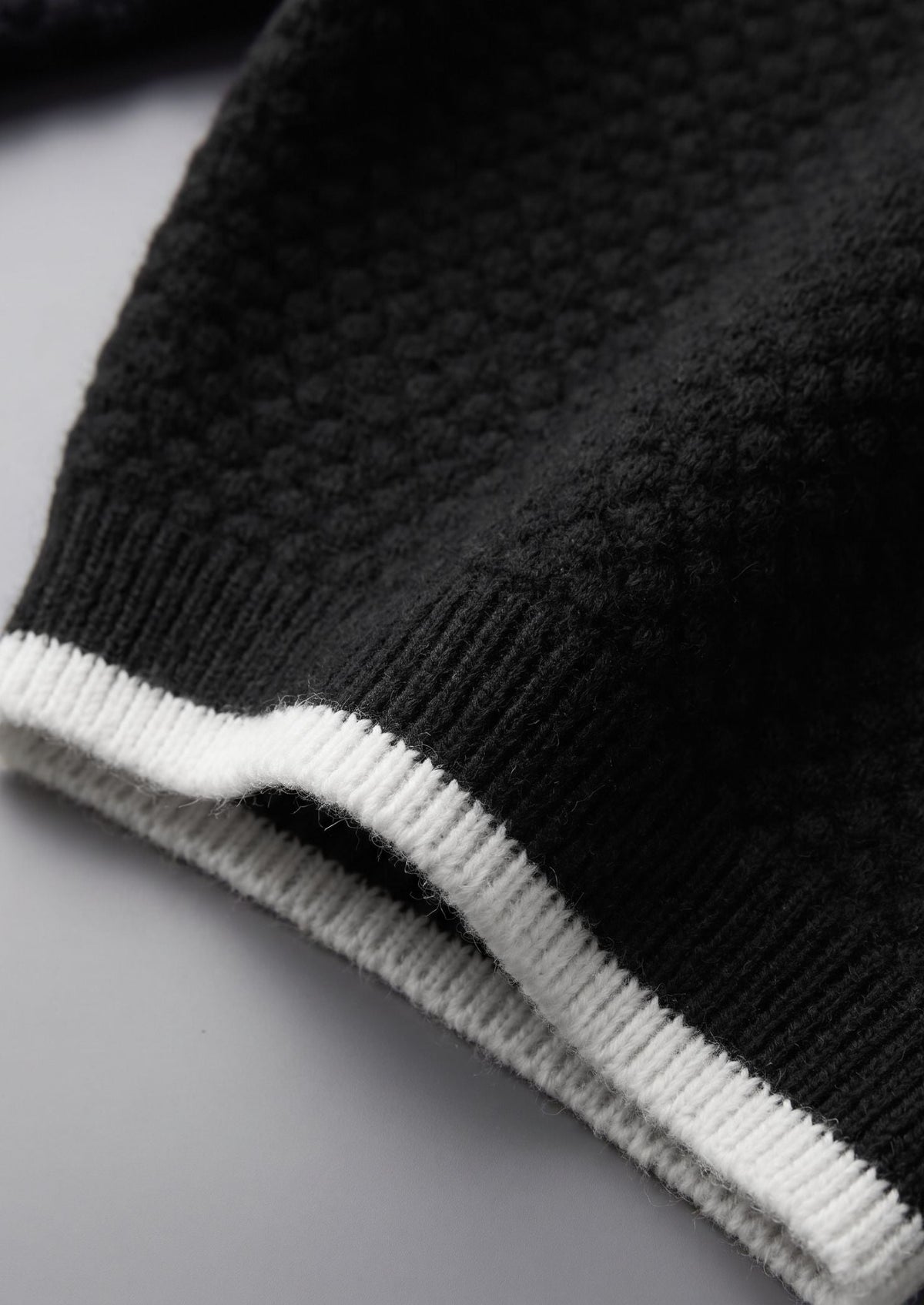 Premium Cashmere Black Two-Tone Polo by SATRI & CO. – product view 4