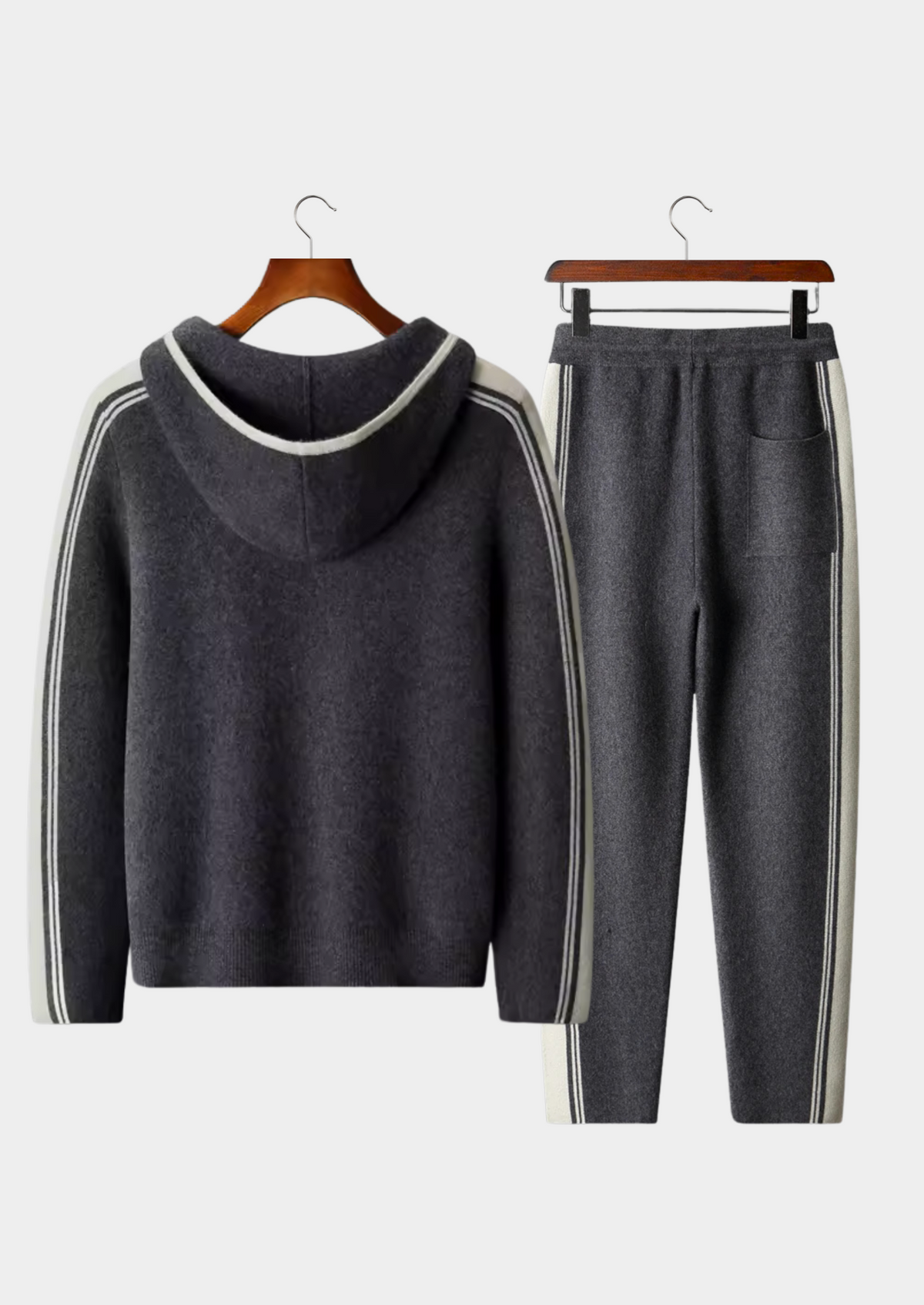 Pure Extra-Fine Merino Wool Dark Grey Damien Set by SATRI & CO. – product view 2