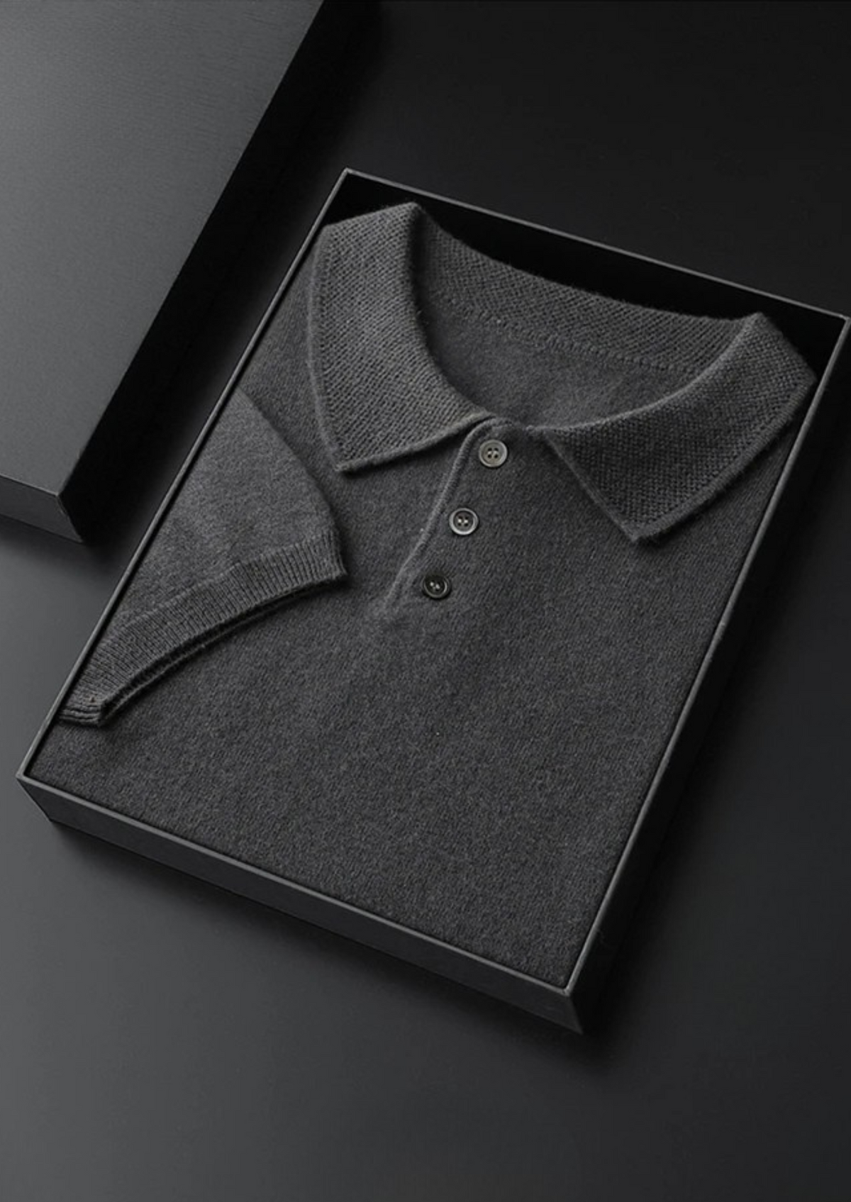 Premium Cashmere Classic Polo Shirt by SATRI & CO. – product view 9