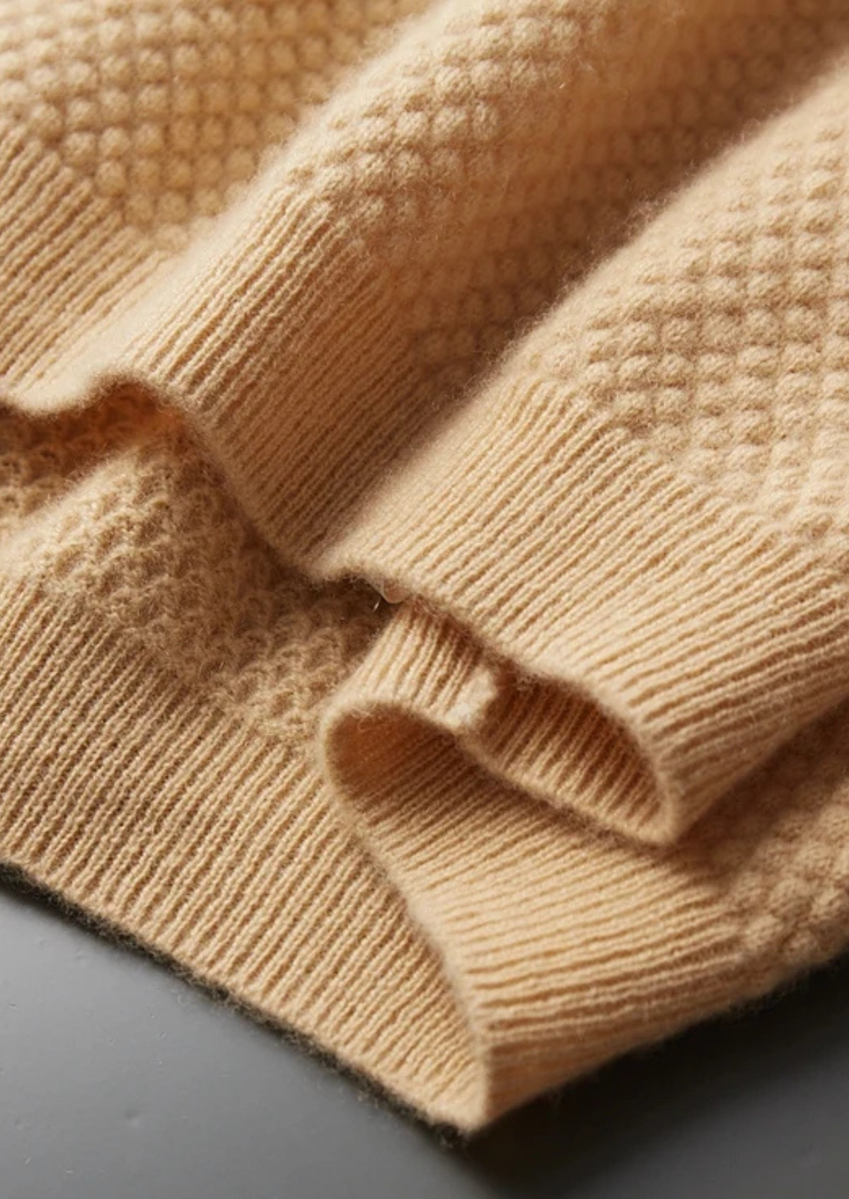 Premium Cashmere Mustard Two-Tone Polo by SATRI & CO. – product view 7