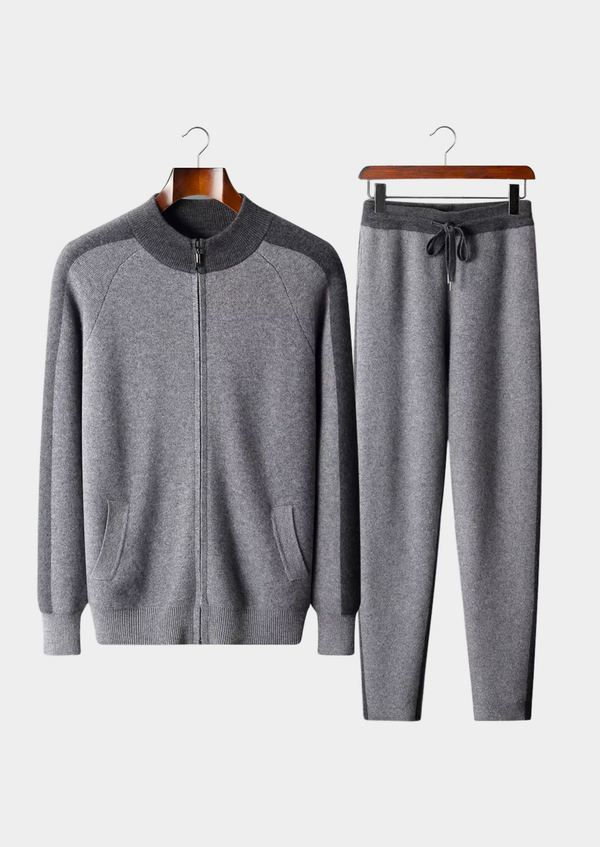 Premium Cashmere Dark Grey Torino Leisure Set by SATRI & CO. – product view 1