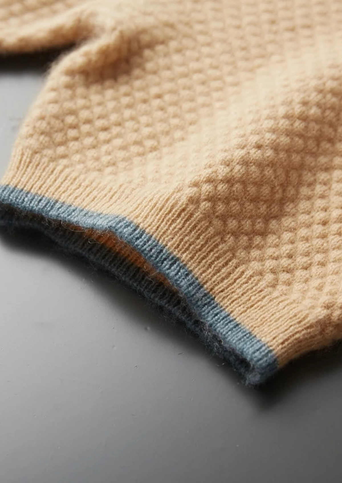 Premium Cashmere Mustard Two-Tone Polo by SATRI & CO. – product view 6