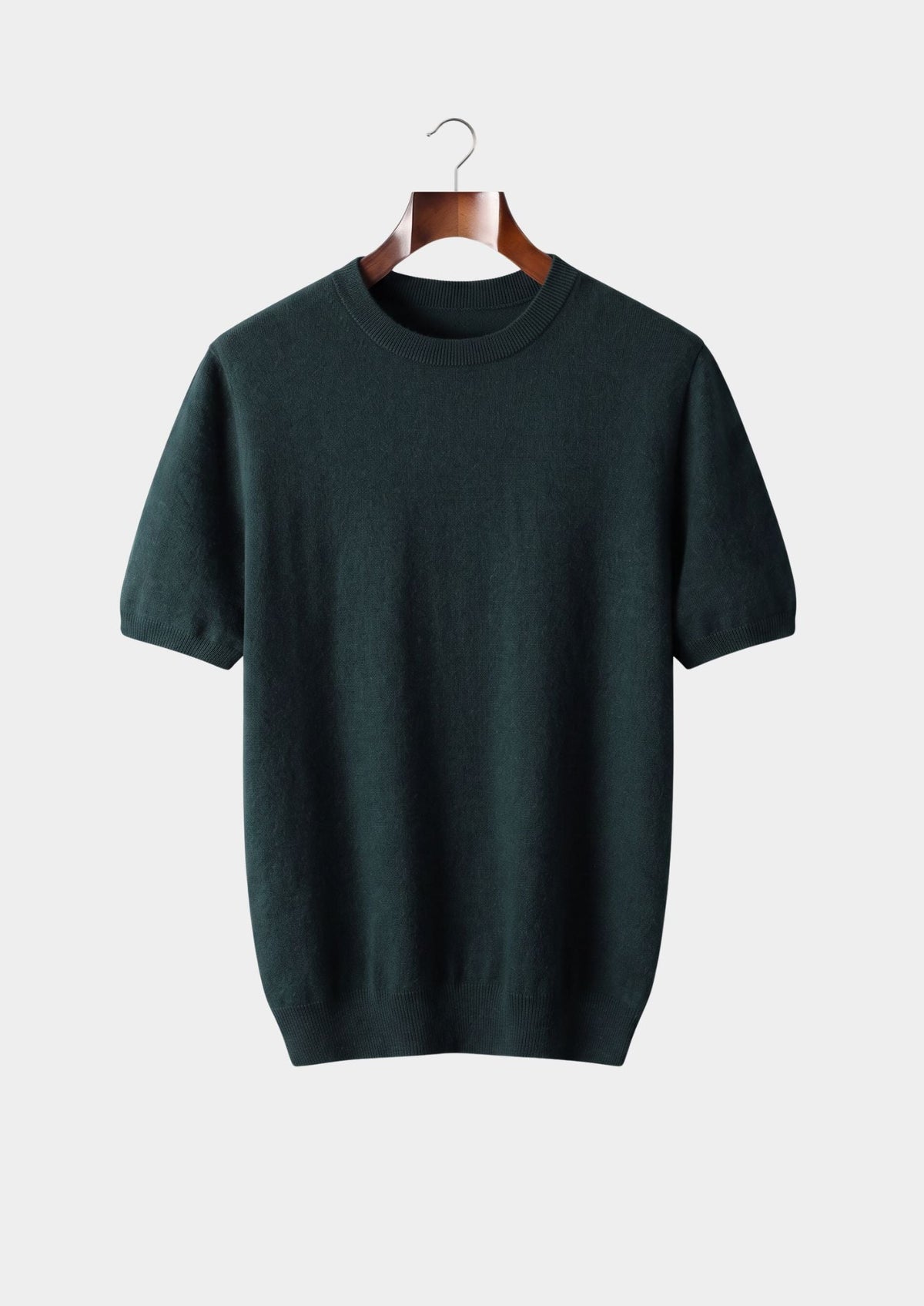Premium Cashmere Classic Crew Neck T-Shirt - Sea Green by SATRI & CO. – product view 1