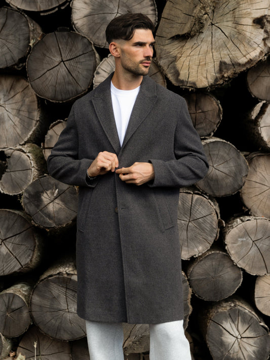 Men's Knightsbridge Tailored Coat - Charcoal | SATRI