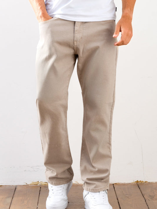 Men's Vol.15 Loose Fitting Jeans - Tan | SATRI
