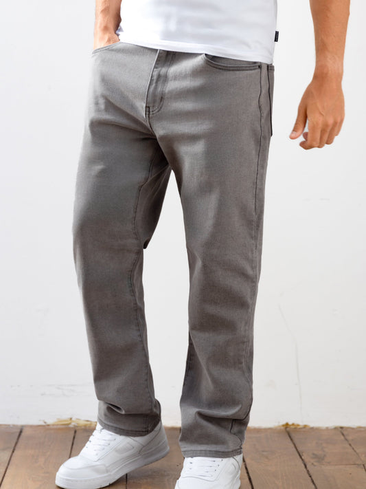 Men's Vol.15 Loose Fitting Jeans - Grey | SATRI