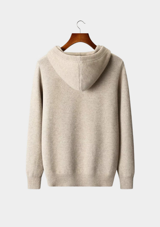 Pure Extra-Fine Merino Wool Button Hoodie by SATRI & CO. – product view 2
