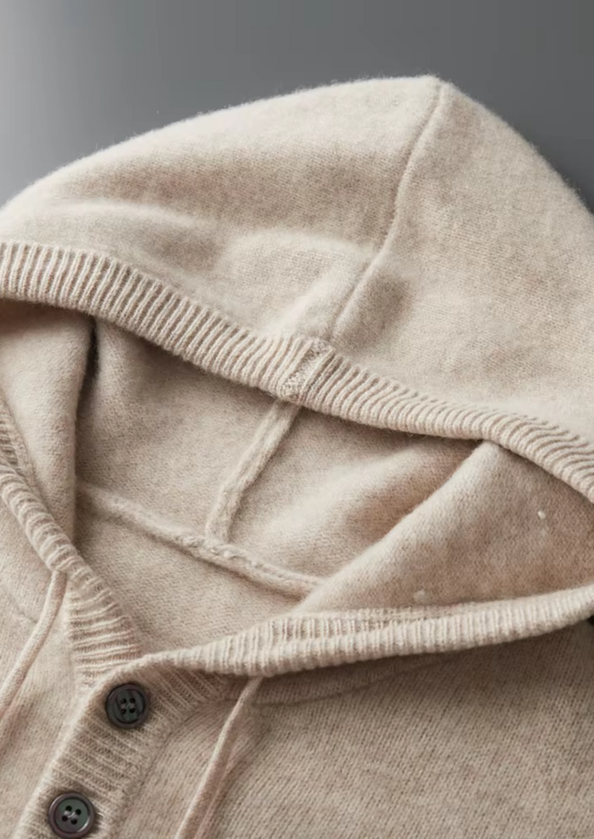 Pure Extra-Fine Merino Wool Button Hoodie by SATRI & CO. – product view 5