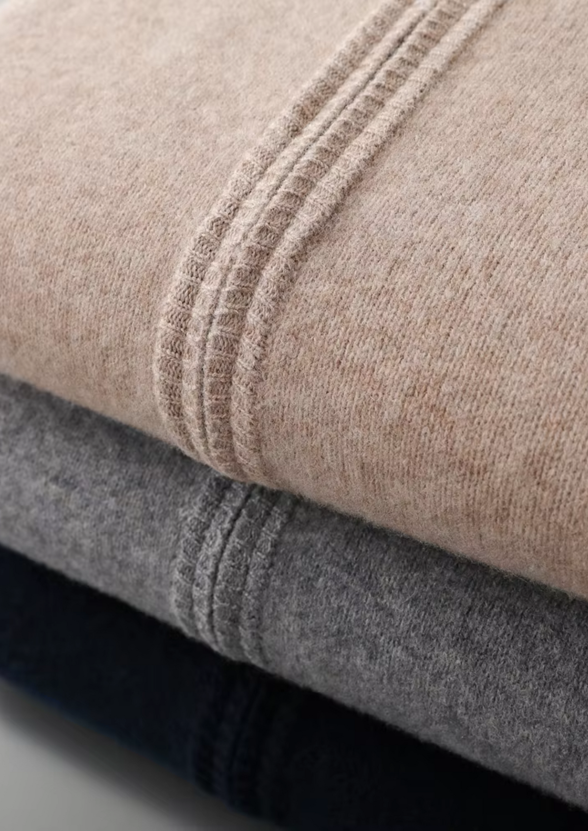 Pure Extra-Fine Merino Wool Two-Tone Zip Cardigan by SATRI & CO. – product view 15