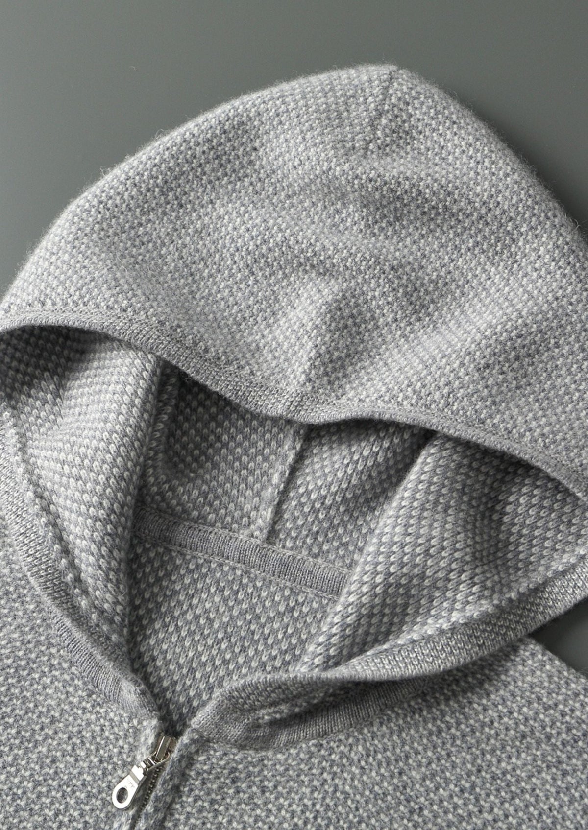 Pure Extra-Fine Merino Wool Light Grey Jacquard Set by SATRI & CO. – product view 8