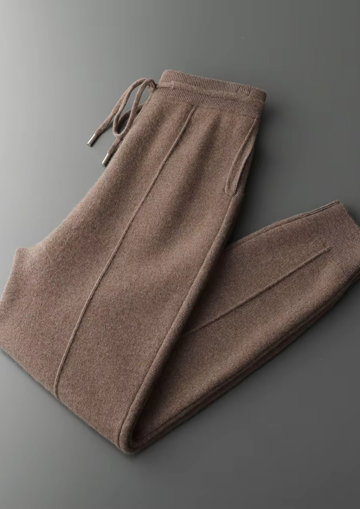 Pure Extra-Fine Merino Wool Dark Grey Leisure Joggers by SATRI & CO. – product view 16