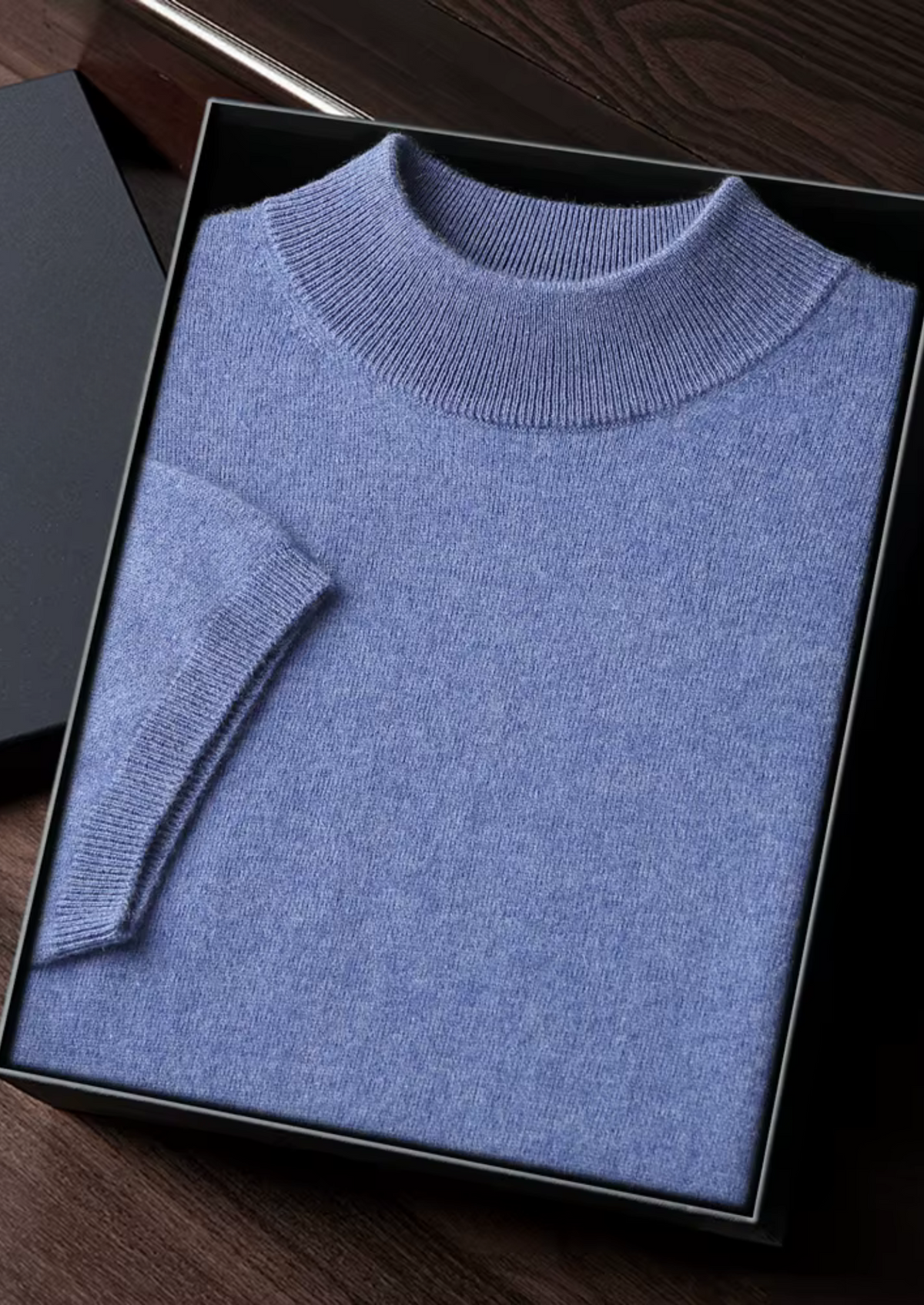 Premium Cashmere Mock Neck T-Shirt by SATRI & CO. – product view 29