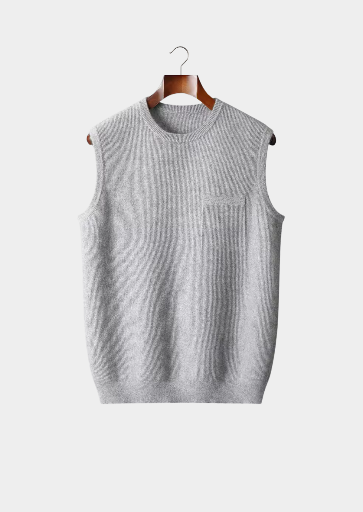 Pure Extra-Fine Merino Wool Crew Neck Vest by SATRI & CO. – product view 1