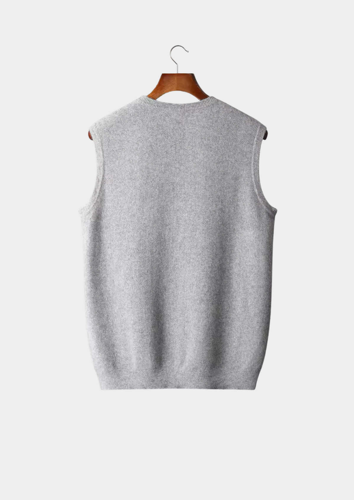 Pure Extra-Fine Merino Wool Crew Neck Vest by SATRI & CO. – product view 2