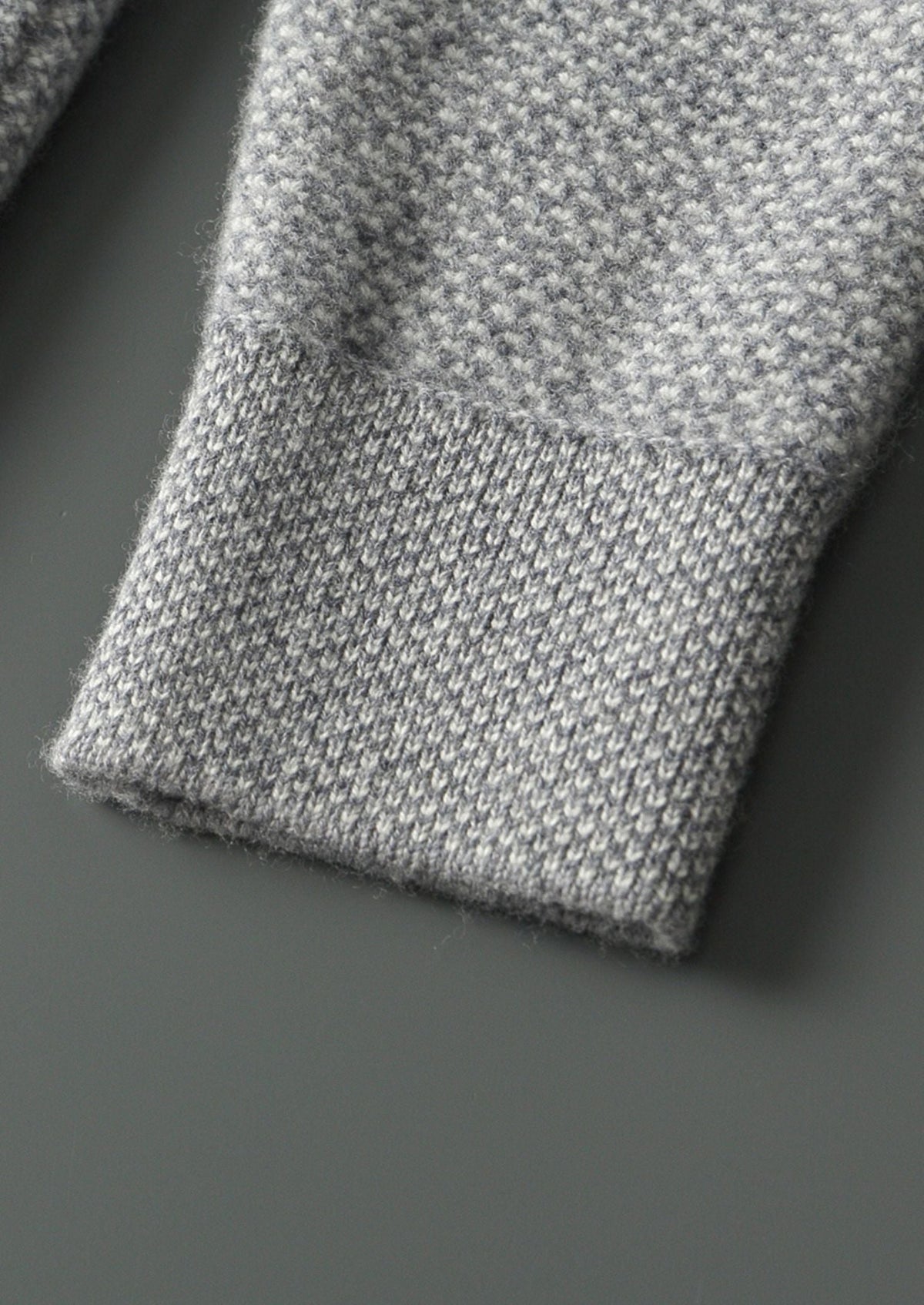 Pure Extra-Fine Merino Wool Light Grey Jacquard Set by SATRI & CO. – product view 13