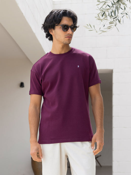 Conrad Relaxed Anchor T-Shirt - Burgundy