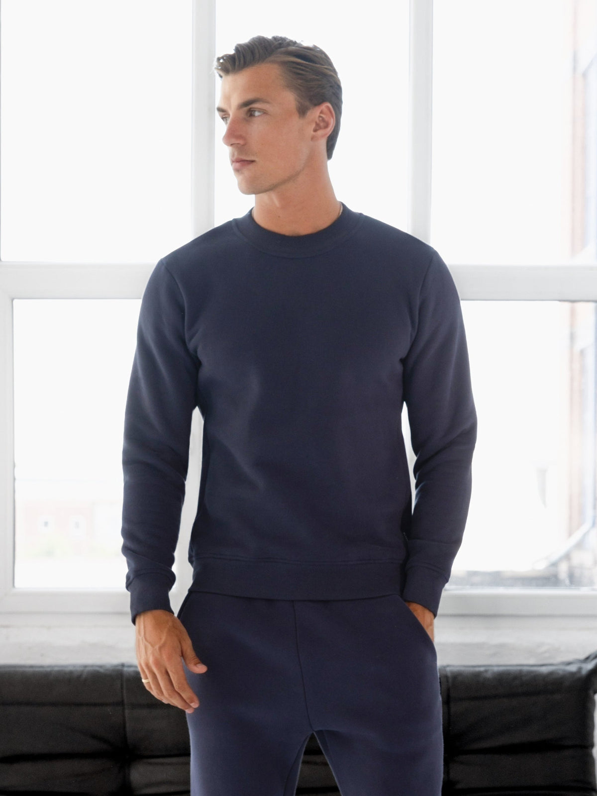 Men's Basic Regular Fit Jumper - True Navy | SATRI