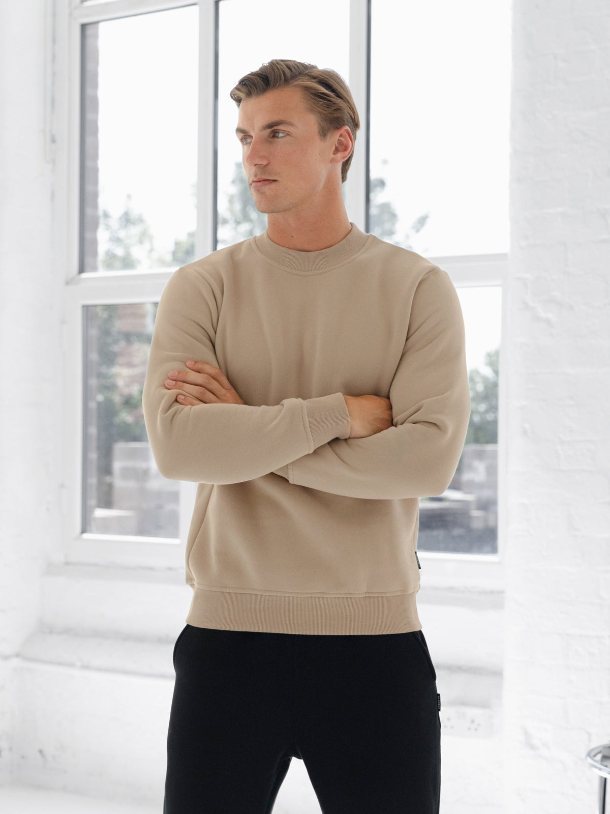 Basic Regular Fit Jumper - Light Tan