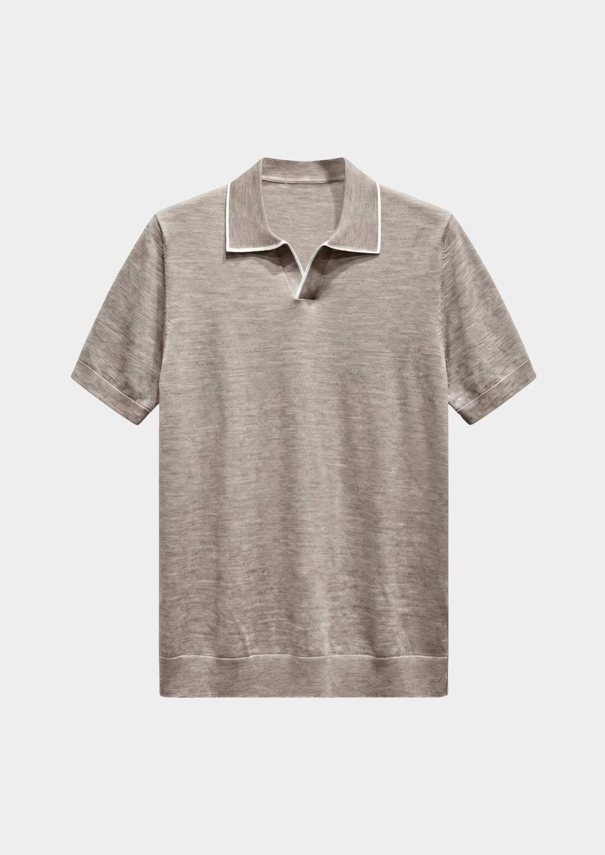 Ellis Beige Lightweight Polo Shirt by SATRI & CO. – product view 1